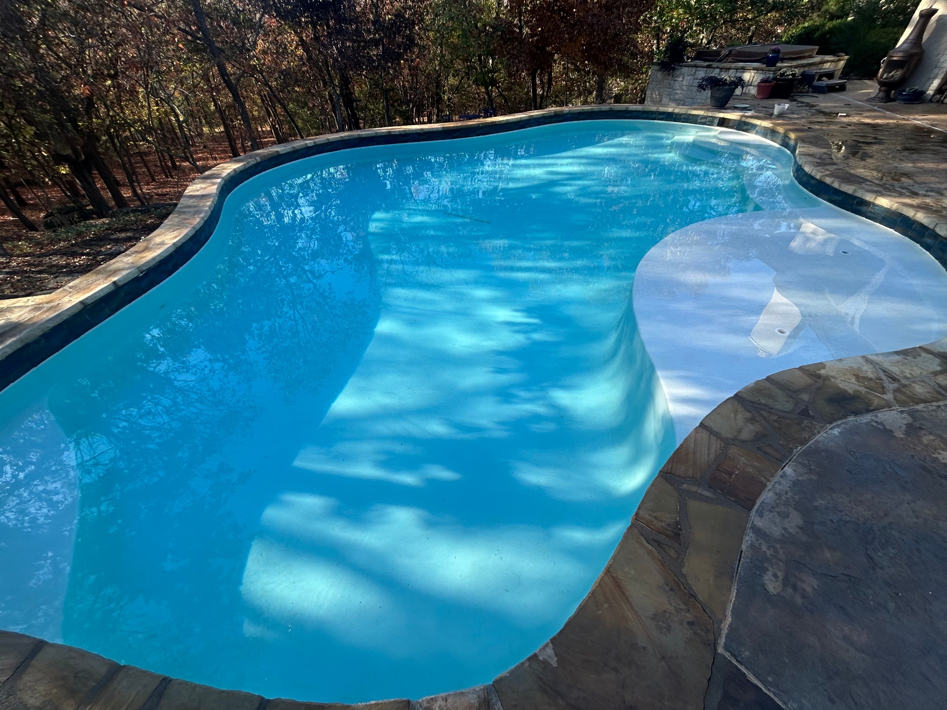 After — crystal clear water